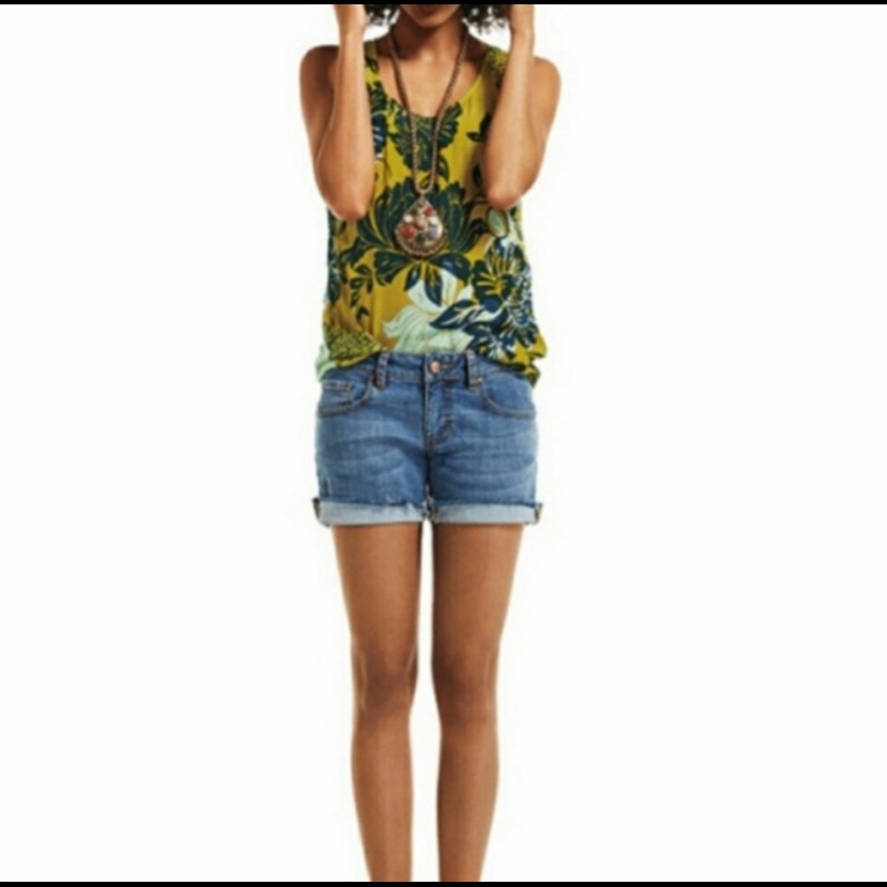 CAbi Sleeveless Yellow Floral Blouse